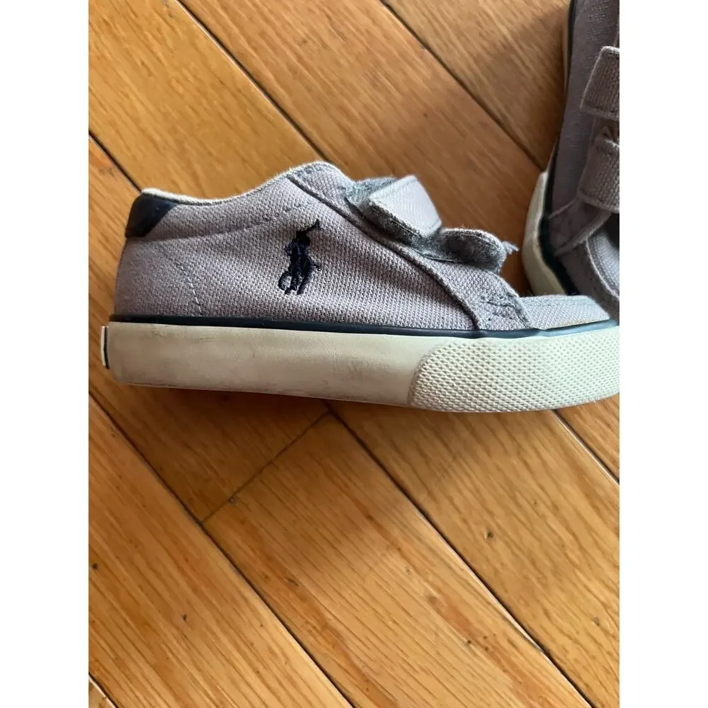 Polo‎ Ralph Lauren gray canvas sneakers size 5 Excellent